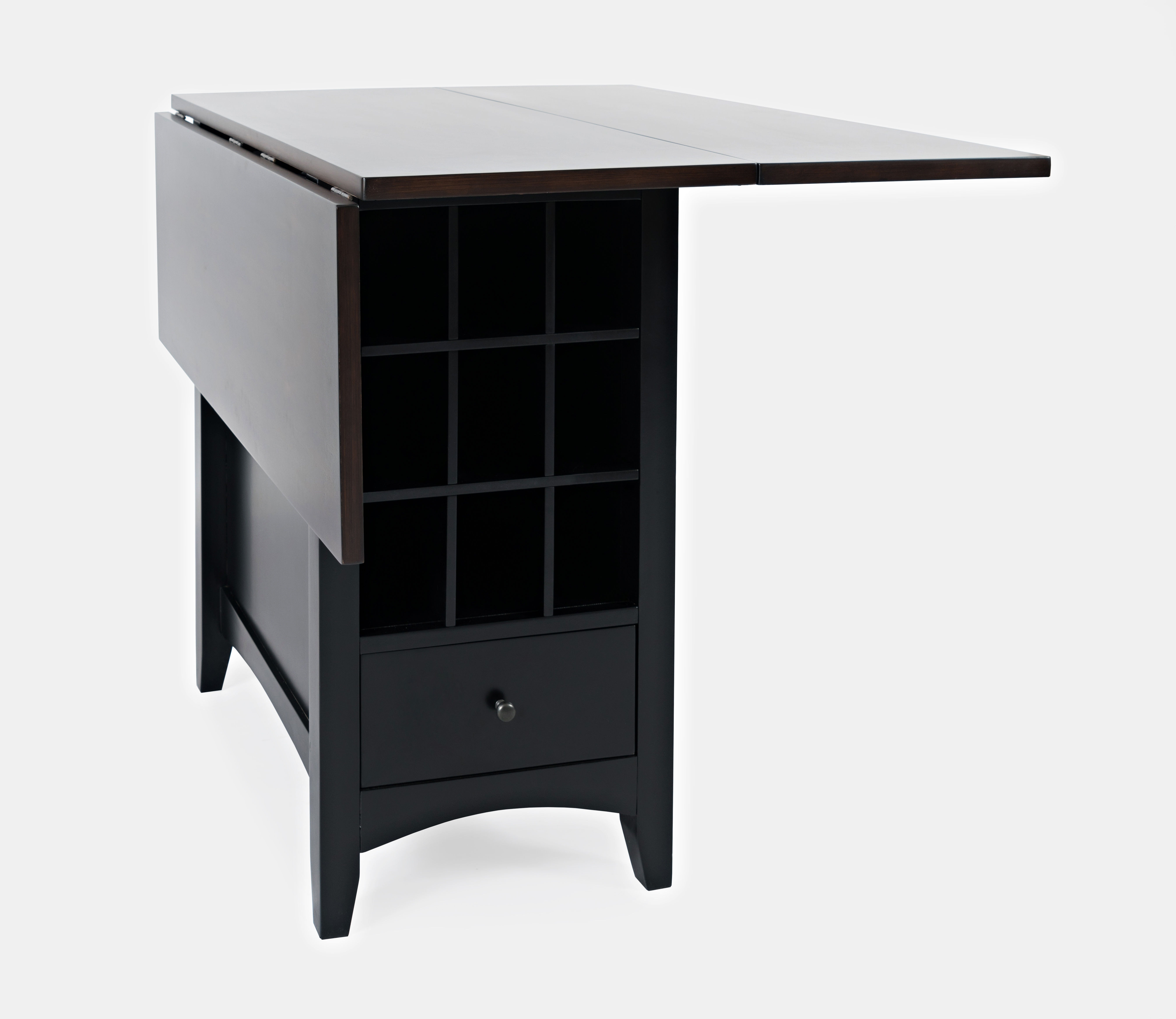 Jofran Dining Room Counter Height Drop Leaf Dining Table with Storage